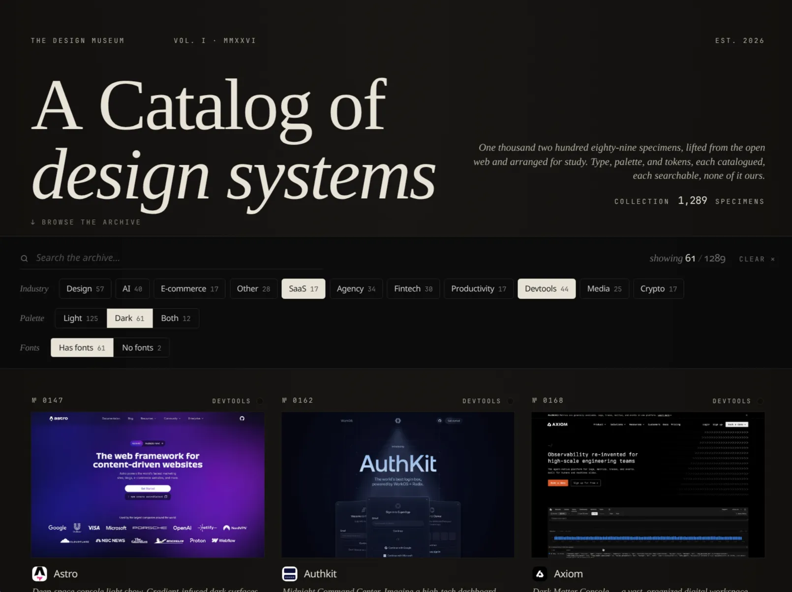 Design museum homepage